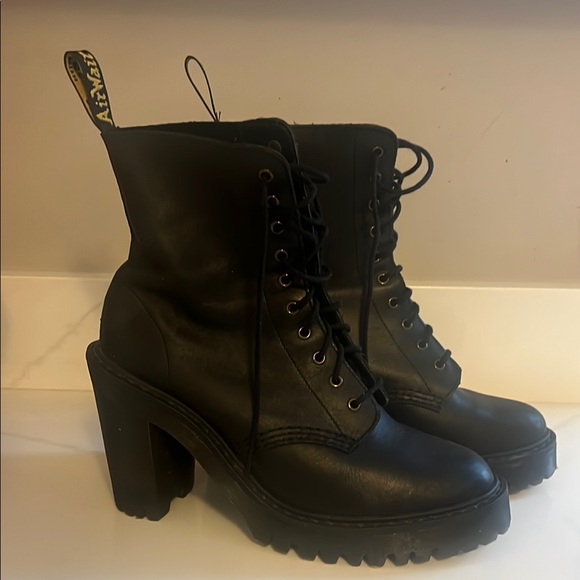 Black Combat Moto Boots with Durable Leather and Sturdy Soles - Picture 2 of 7